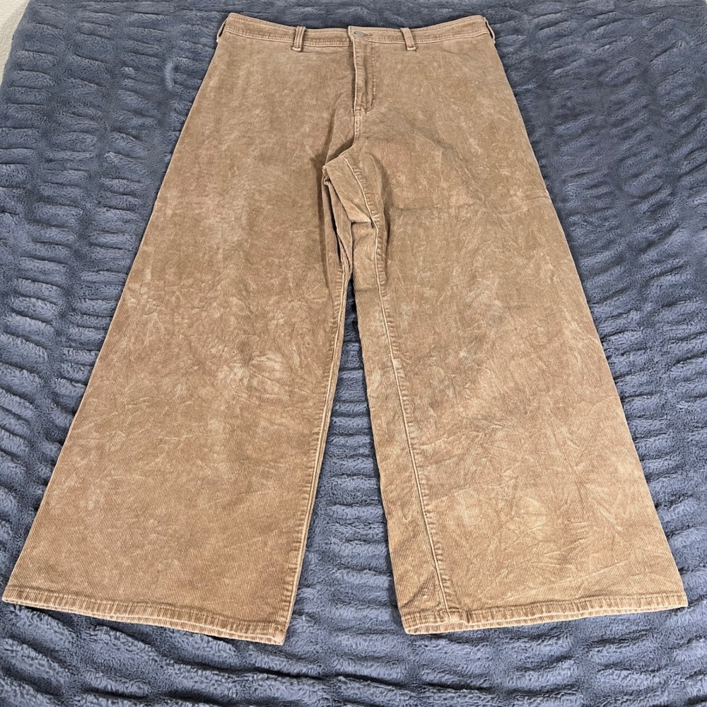 Universal Thread Sailor Wide Leg Corduroy Pants Tan Brown Womens 14R High Rise